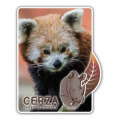 Magnet Rectangulaire avec d&eacute;coupe Panda Roux Cerza Blanc Taille unique