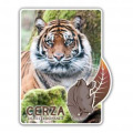 Magnet Rectangulaire avec d&eacute;coupe Tigre Brun Cerza Blanc Taille unique