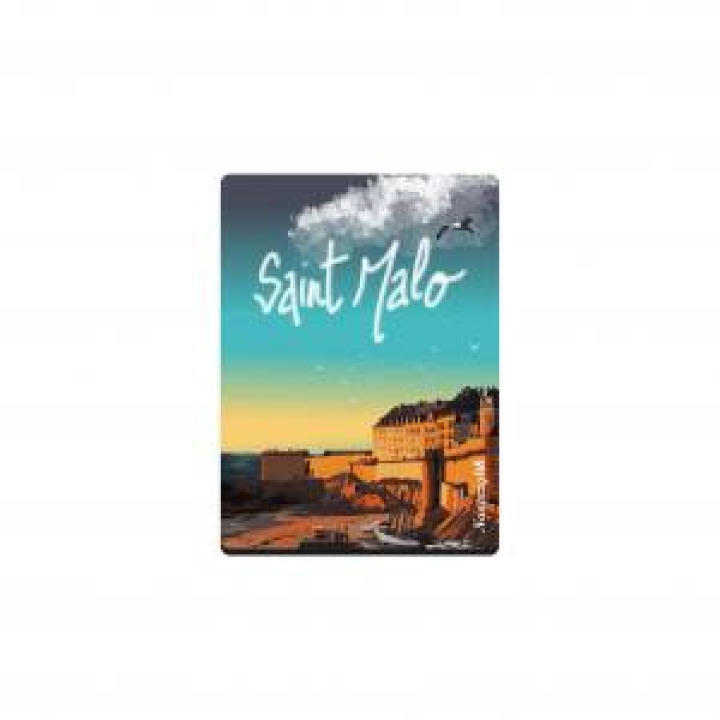Magnet Saint Malo Vectoriel Blanc Taille unique