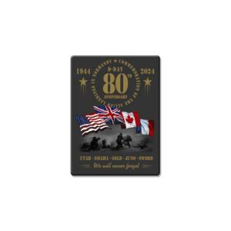Magnet Soldats D&eacute;barquement Drapeaux 80th Anniversary Blanc Taille unique