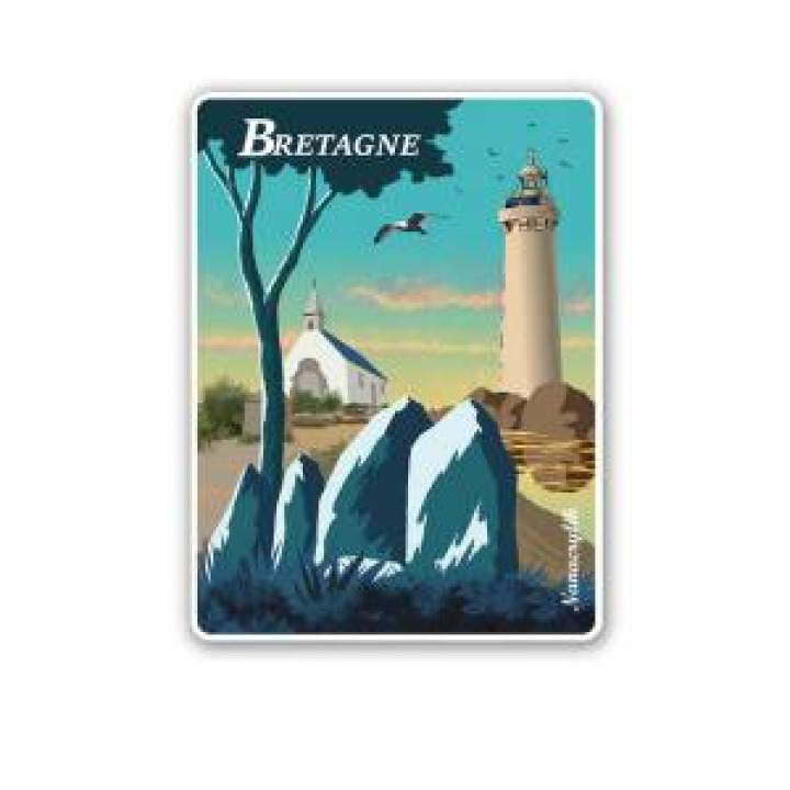 Magnet Version église Phare Menhir Bretagne Blanc Taille unique