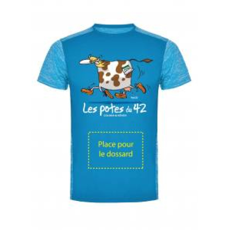 Maillot manches raglan Les Potes du 42 Recto/ Verso Blanc L