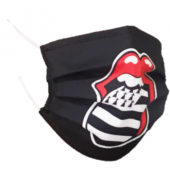 Masque en tissu Bisous Drapeau Blanc Taille unique
