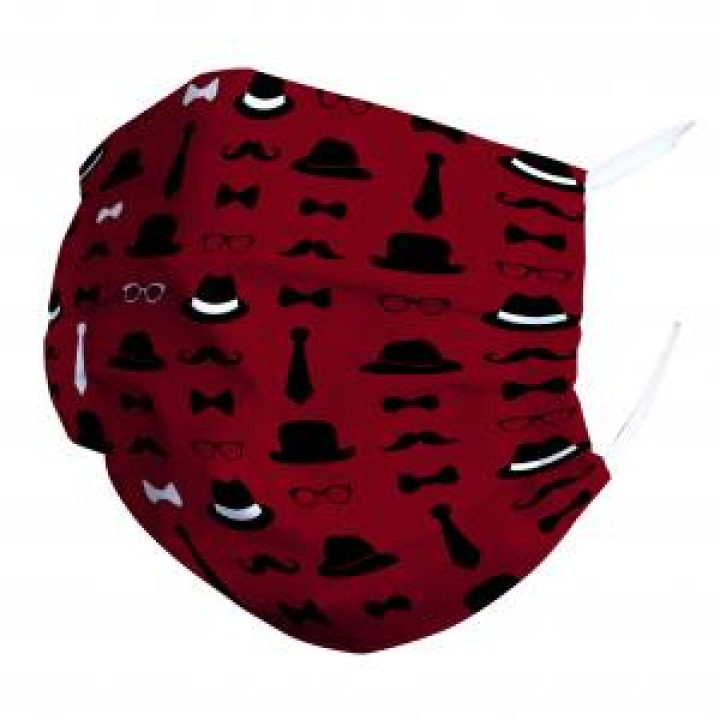 Masque en tissu Chapeaux Lunettes Blanc Taille unique