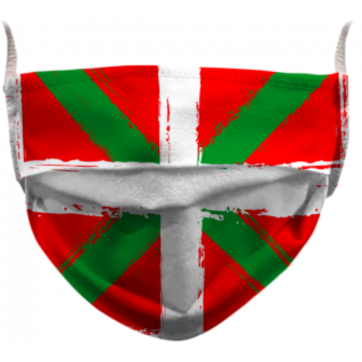 Masque en tissu Drapeau Basque Blanc Taille unique