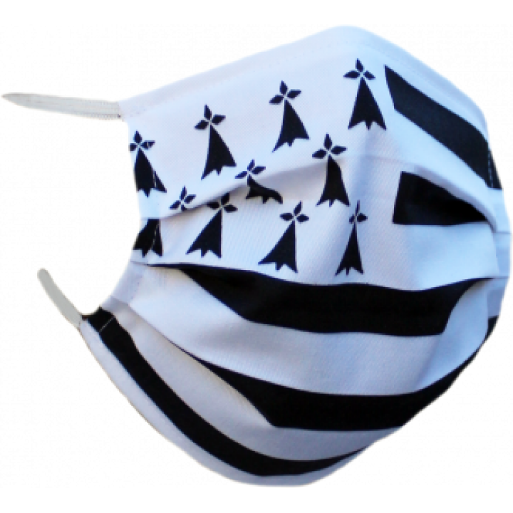 Masque en tissu Drapeau Bretagne Blanc Taille unique