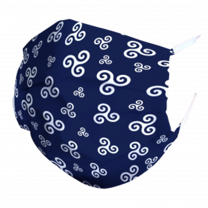 Masque en tissu Enfant Triskels Blanc Taille unique