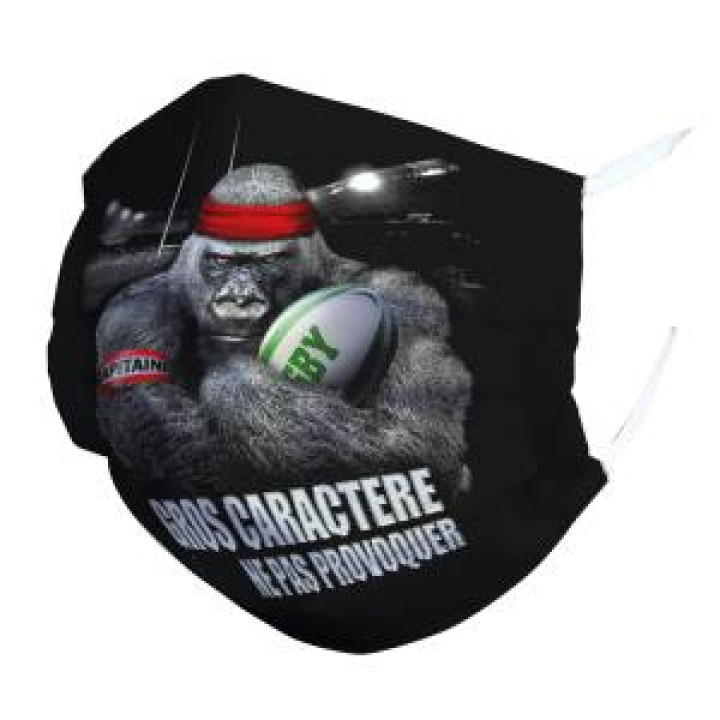 Masque en tissu Gros Caractère Blanc Taille unique