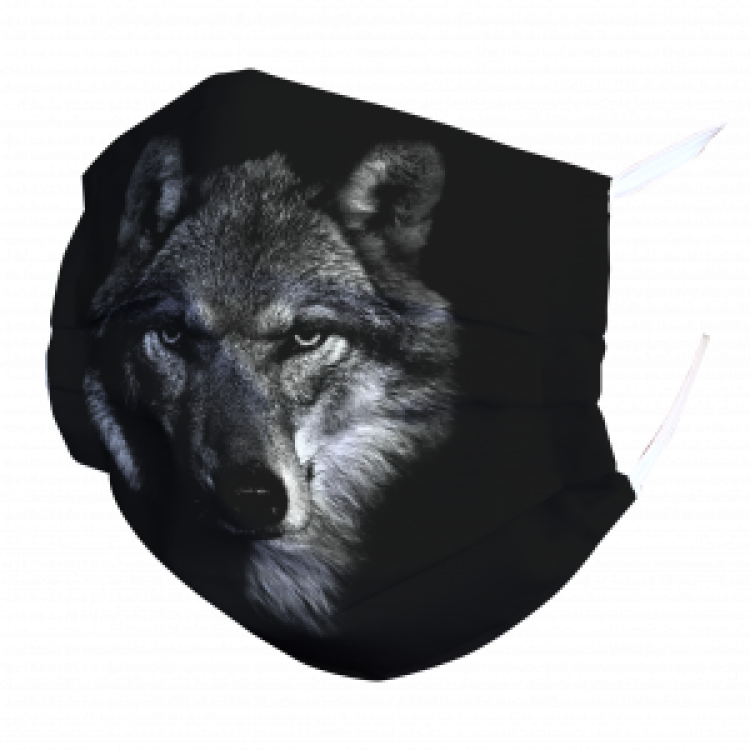 Masque en tissu Loup Gamme Black Blanc Taille unique