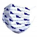 Masque en tissu Fond Blanc Belle &Icirc;le en Mer en Marine Blanc Taille unique