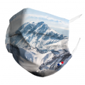Masque en tissu Fond de Montagne Blanc Taille unique