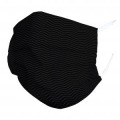 Masque en tissu Noir Liseret Jaune Blanc Taille unique