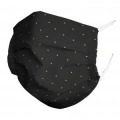 Masque en tissu Noir Points Dores Blanc Taille unique