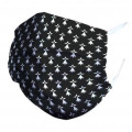 Masque en tissu Noir Semi Hermines Inverses (&Eacute;lastique Noir) Blanc Taille unique