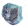 Masque en tissu Panth&egrave;re des Neiges Native Tribes Turquoise Clair Blanc Taille unique