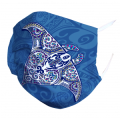 Masque en tissu Raie Manta Multicolores Blanc Taille unique