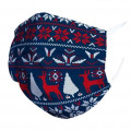 Masque en tissu Rennes et Sapins Blanc Taille unique