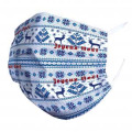 Masque en tissu Rennes Joyeux No&euml;l Blanc Taille unique