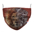 Masque en tissu T&ecirc;te de Lion Tribes Blanc Taille unique