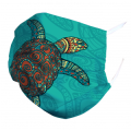 Masque en tissu Tortue Multicolores Blanc Taille unique