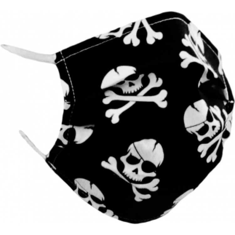 Masque en tissu Pirate Noir Blanc Taille unique