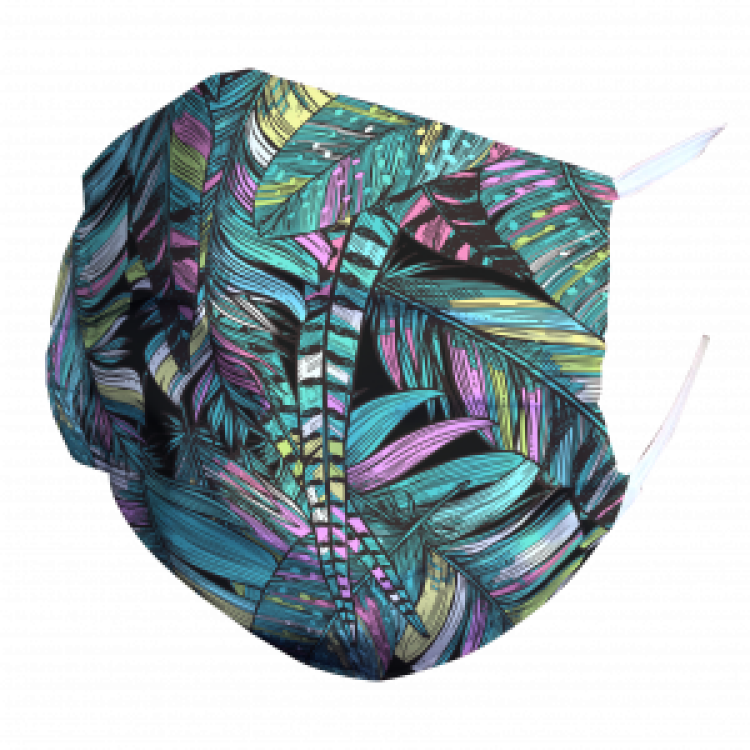 Masque en tissu Plumes D'oiseaux Blanc Taille unique