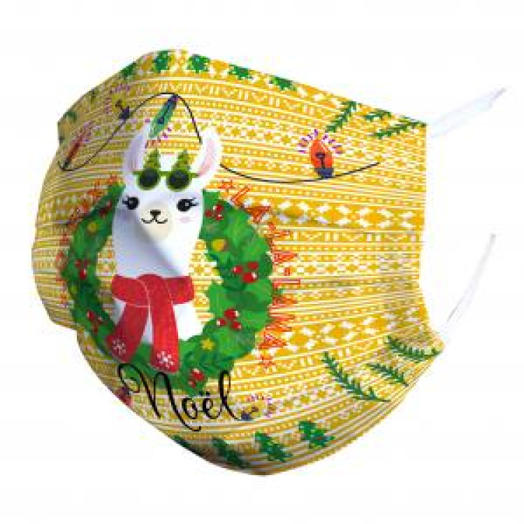Masque en tissu Renne Echarpe No&euml;l Blanc Taille unique