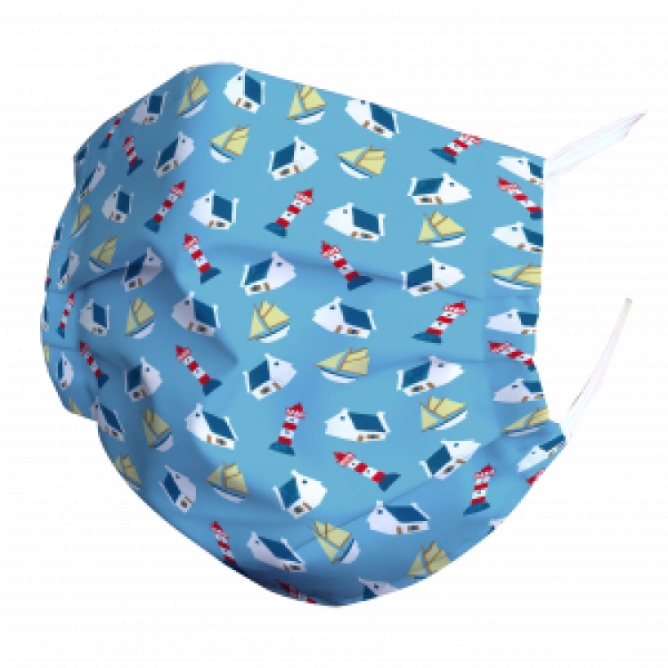 Masque en tissu Semi Bateau Phare Blanc Taille unique