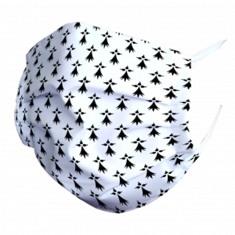 Masque en tissu Semi Hermines Blanc Taille unique