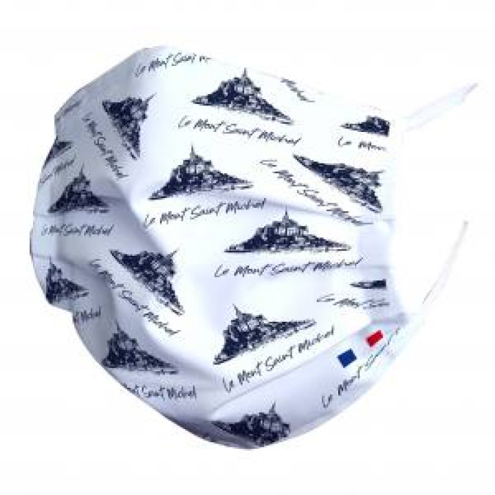 Masque en tissu Semi Mont Mont Saint Michel Blanc Taille unique