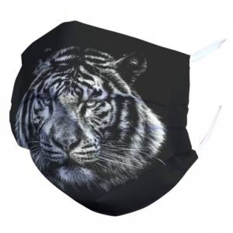 Masque en tissu Tigre Gamme Black Blanc Taille unique