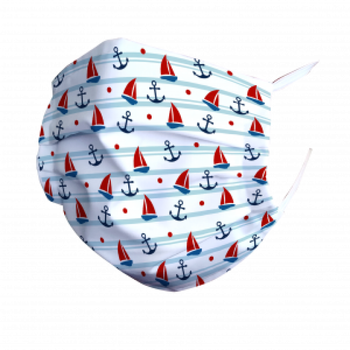 Masque en tissu Voiliers Blanc Taille unique