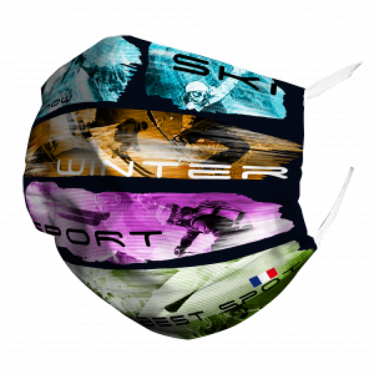 Masque en tissu Winter Sport Blanc Taille unique