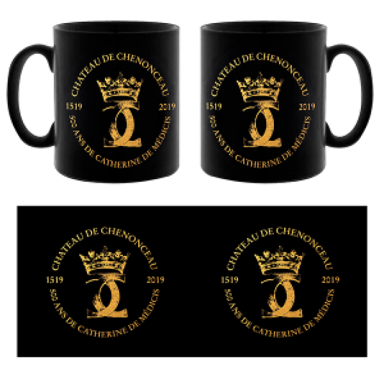 Mug bicolore 1519-2019 500 ans Catherine de Médicis noir Taille unique