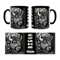 Mug bicolore Bison Linocut Gamme Black Safari Train noir Taille unique