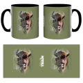 Mug bicolore Bison Native Tribes logo Safari Train (Fond Kaki Beige Noir) noir Taille unique