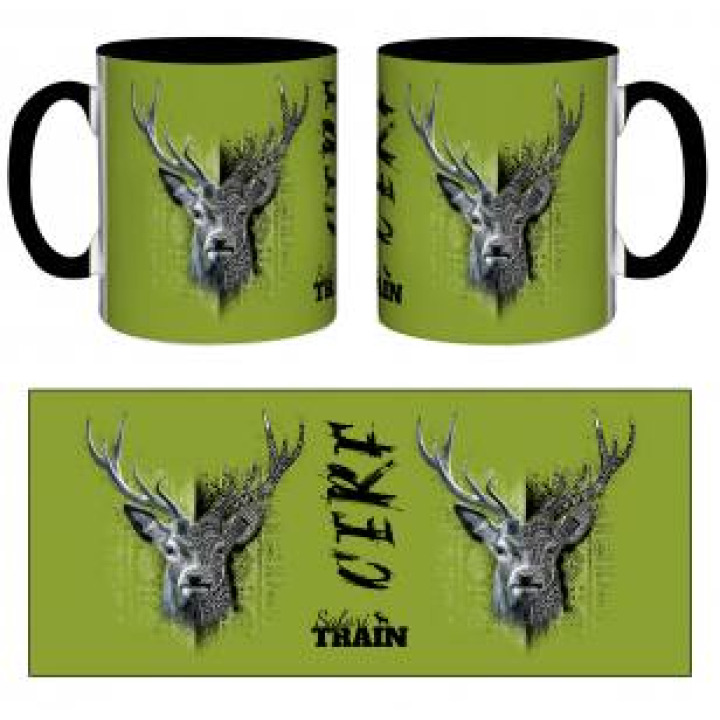 Mug bicolore Cerf Native Tribes Vert Anis Safari Train noir Taille unique