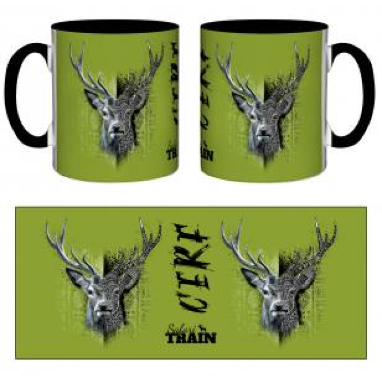 Mug bicolore Cerf Native Tribes (Vert Anis) Safari Train noir Taille unique