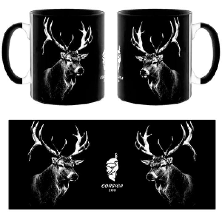 Mug bicolore Cerf Zoo Corsica noir Taille unique