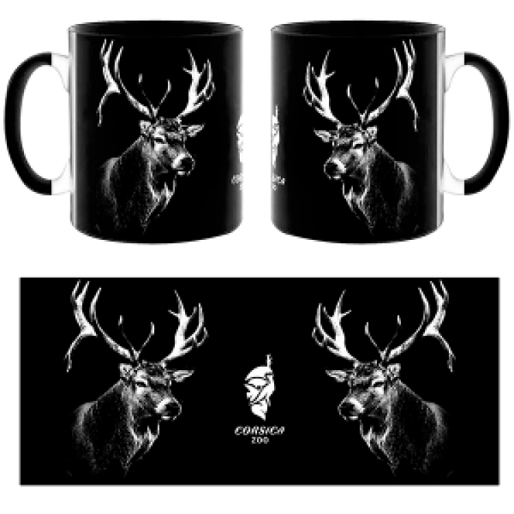 Mug bicolore Cerf Zoo Corsica noir Taille unique