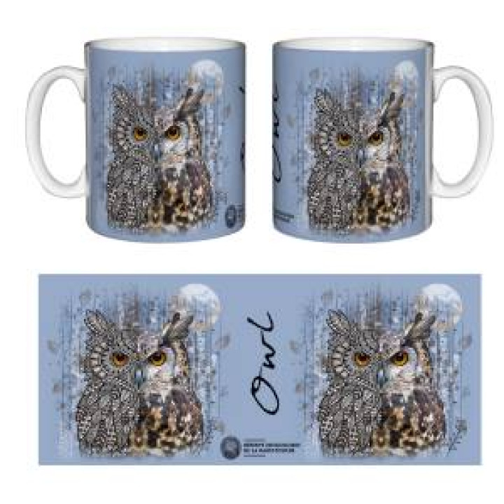 Mug bicolore Hibou Native Tribes Bleu Réserve de la Haute Touche Blanc Taille unique