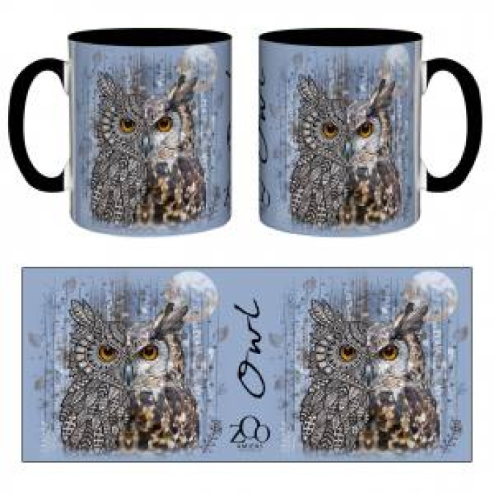 Mug bicolore Hibou Native Tribes Zoo dAmiens noir Taille unique