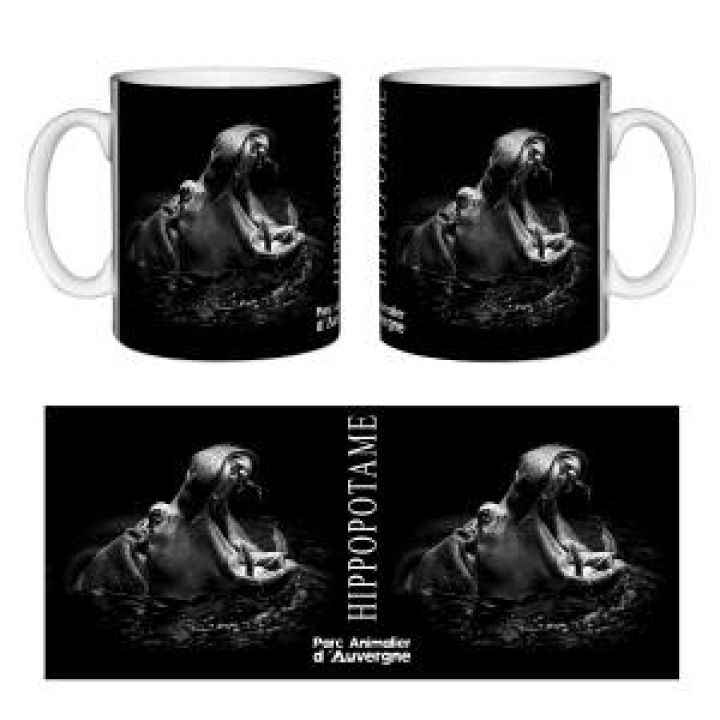 Mug bicolore Hippopotame Parc Animalier dAuvergne noir Taille unique