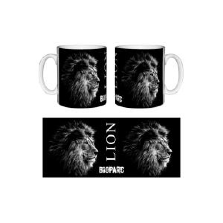 Mug bicolore Lion Blanc Gamme Black Bioparc noir Taille unique