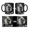 Mug bicolore Lion Linocut Gamme Black Zoo de Jurques noir Taille unique