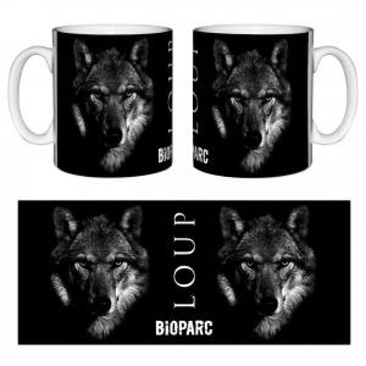 Mug bicolore Loup Gamme Black Bioparc noir Taille unique