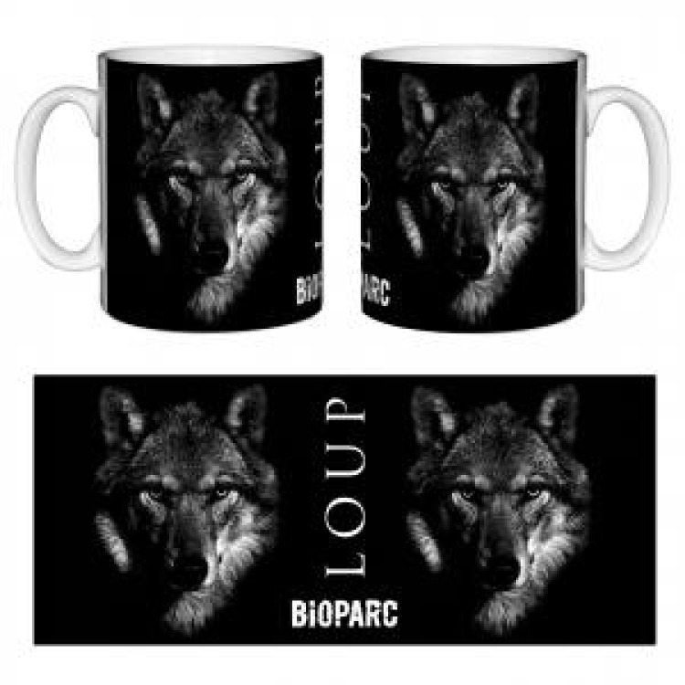 Mug bicolore Loup Gamme Black Bioparc noir Taille unique