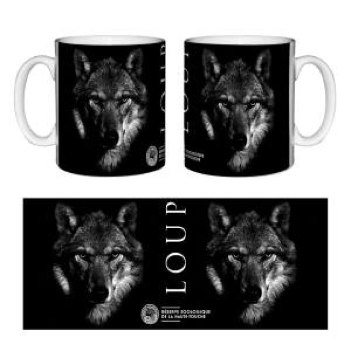 Mug bicolore Loup Gamme Black Réserve de la Haute Touche noir Taille unique