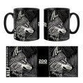Mug bicolore Loup Linocut Gamme Black Zoo de Jurques noir Taille unique