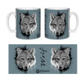 Mug bicolore Loup Natives Tribes (Bleu Gris Citadel) Réserve de la Haute Touche noir Taille unique